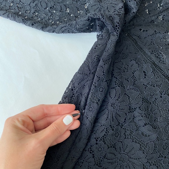 Guess Black Lace Long Sleeve Skater Dress - Picture 6 of 8